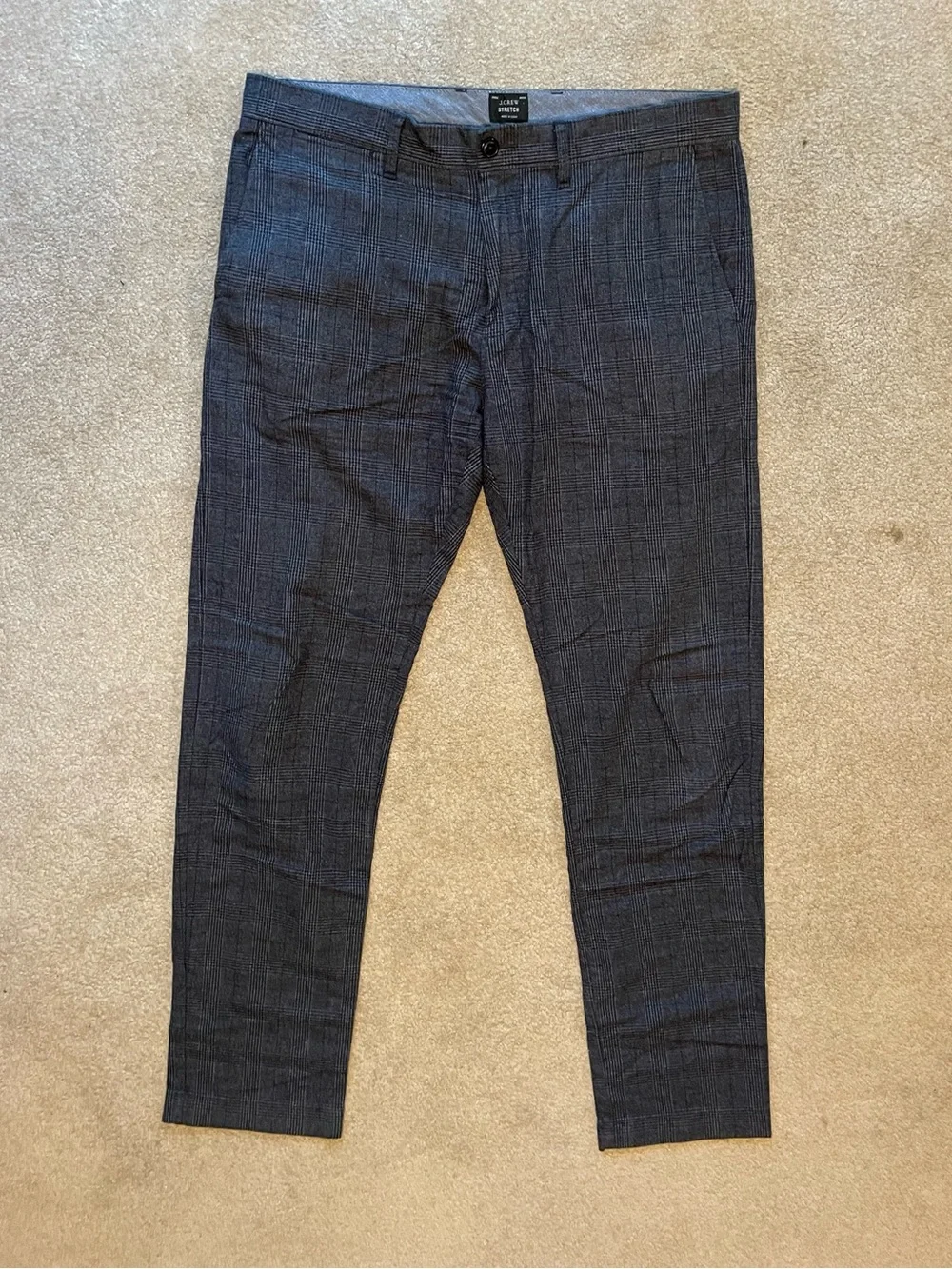 J.Crew 484 Slim-Fit Stretch Chino Pants in Blue/Gray Glen Plaid 33/32